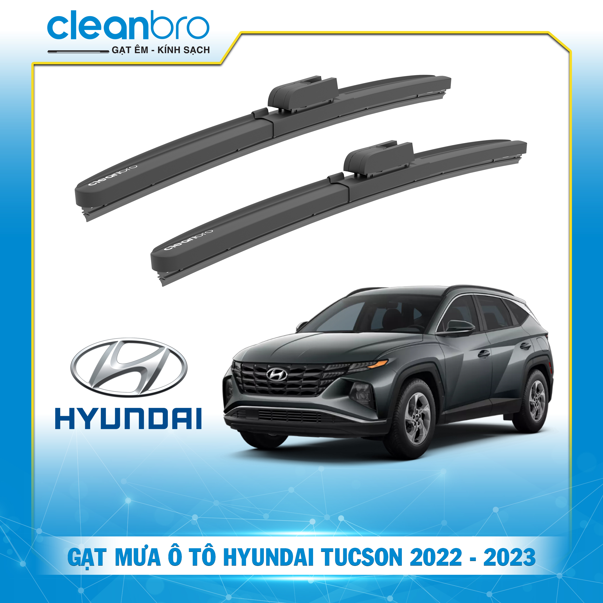 Gạt mưa ô tô hiệu ứng lá sen Hyundai Tucson [2022-2023+]